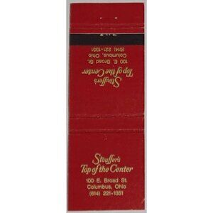 Vintage Matchbook Cover Stouffer's Top of the Center Columbus